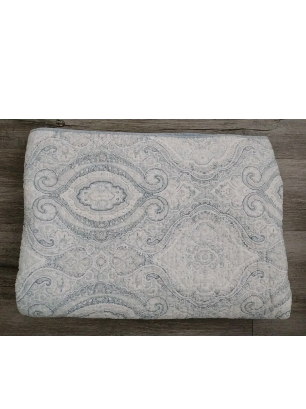 Tommy Bahama Turtle Cove Quilt Cotton Blue White Twin Tropical Paisley Coastal